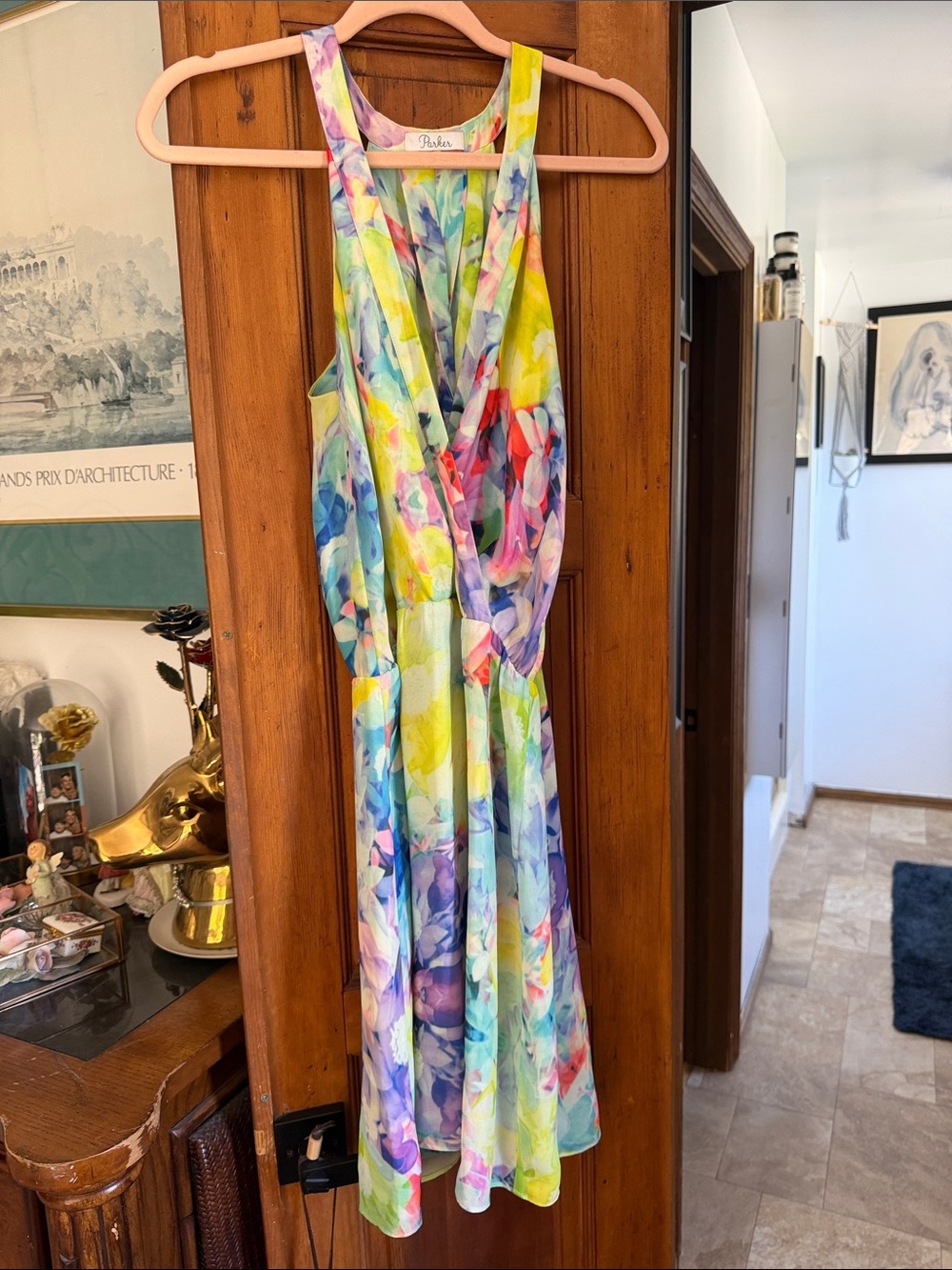 Parker Sleeveless Multicolor Floral Midi Dress